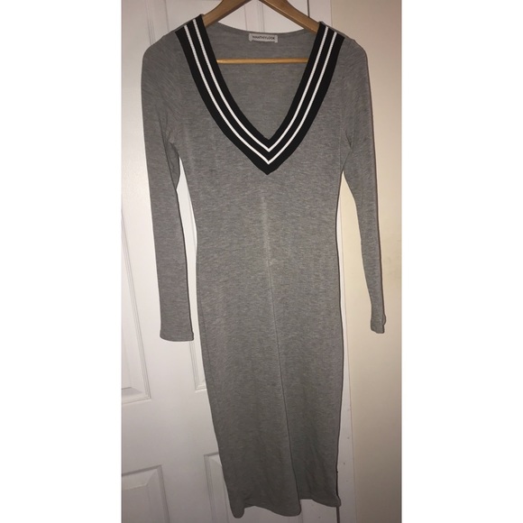 V Neck Striped Midi Dress - Picture 1 of 2